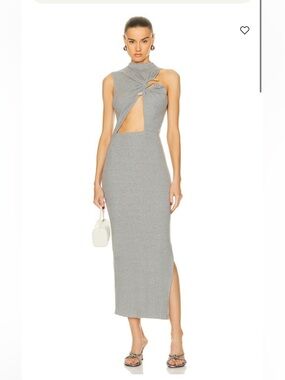 Christopher Esber Gray Callisto Marle Column Maxi Dress in grey